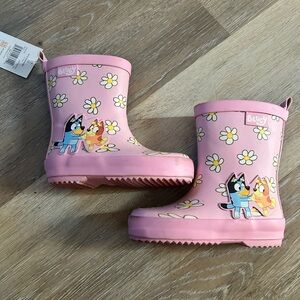 Pink Kids Rain Boots with Cartoon Design